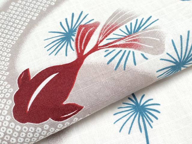 平和屋着物∴夏物 浴衣 金魚 綿 逸品 CABF2741tx