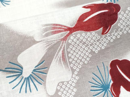 平和屋着物∴夏物 浴衣 金魚 綿 逸品 CABF2741tx