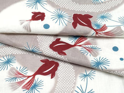 平和屋着物∴夏物 浴衣 金魚 綿 逸品 CABF2741tx