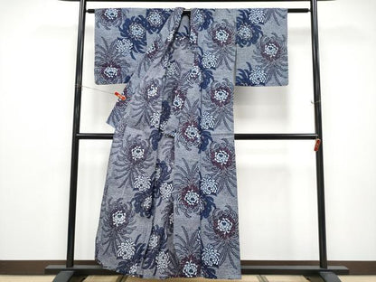 平和屋着物∴夏物　浴衣　乱菊　リップル生地　綿　逸品　CABF2743tx