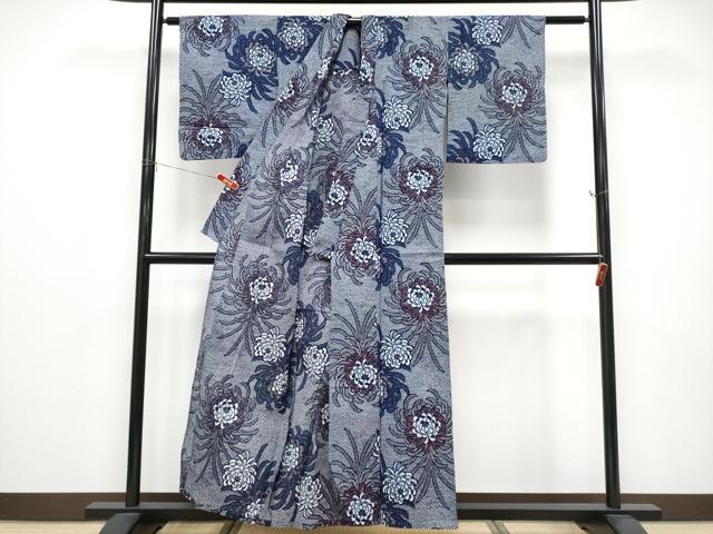 平和屋着物∴夏物　浴衣　乱菊　リップル生地　綿　逸品　CABF2743tx