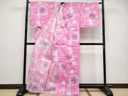 平和屋着物∴夏物 浴衣 綿紅梅 花蝶文 綿 逸品 CABF2746tx