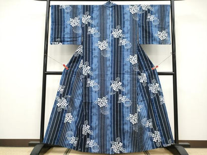 平和屋着物∴夏物 浴衣 綿紅梅 紫陽花 綿 逸品 CABF2750tx