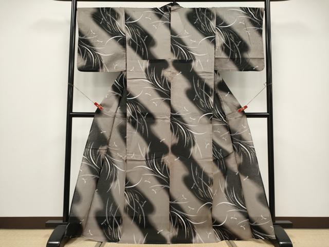 平和屋着物∴夏物 浴衣 綿絽 トンボ 暈し染め 金彩 綿 逸品 CABF2759tx