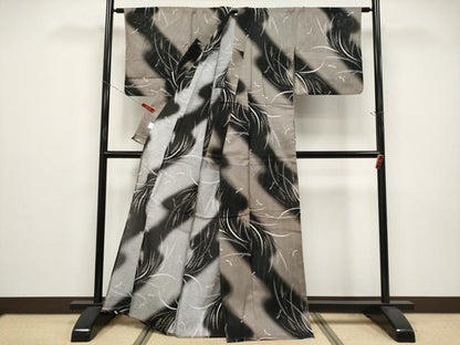 平和屋着物∴夏物 浴衣 綿絽 トンボ 暈し染め 金彩 綿 逸品 CABF2759tx