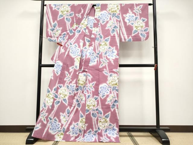 平和屋着物∴夏物 世界的ファッションデザイナー 山本寛斎 kansaiブランド 浴衣 枝花文 日本製 綿 逸品 未使用 CABF2760tx