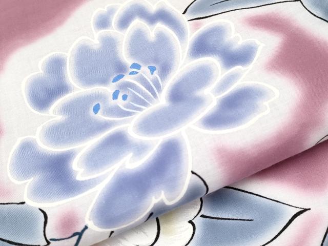 平和屋着物∴夏物 世界的ファッションデザイナー 山本寛斎 kansaiブランド 浴衣 枝花文 日本製 綿 逸品 未使用 CABF2760tx