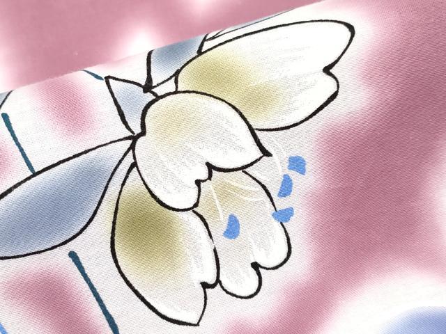 平和屋着物∴夏物 世界的ファッションデザイナー 山本寛斎 kansaiブランド 浴衣 枝花文 日本製 綿 逸品 未使用 CABF2760tx