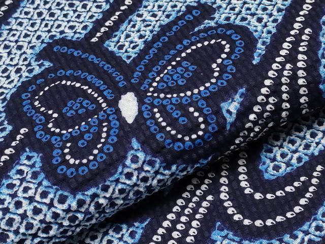 平和屋着物∴夏物 浴衣 舞蝶文 リップル生地 綿 逸品 CABF2761tx