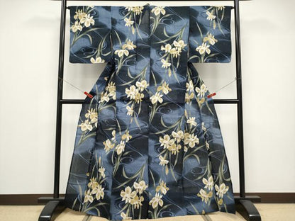 平和屋着物∴夏物 浴衣 杜若 綿 逸品 CABF2762tx