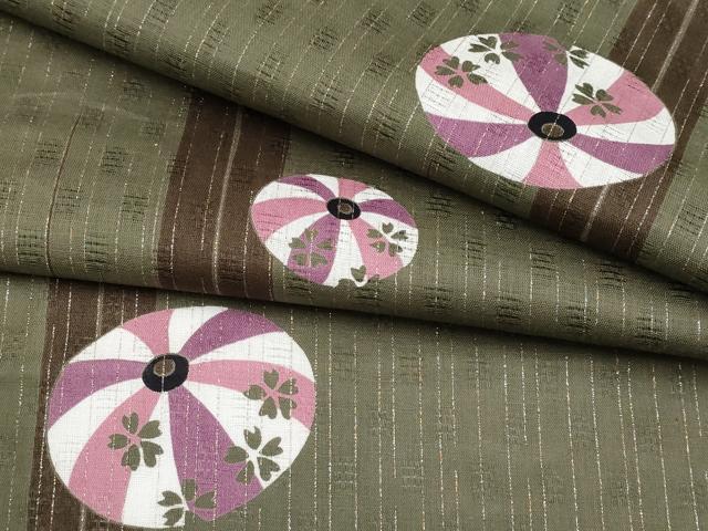 平和屋着物∴夏物 浴衣 番傘 綿 逸品 未使用 CABF2763tx