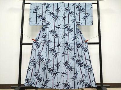 平和屋着物∴夏物 浴衣 笹竹文 リップル生地 綿 逸品 CABF2764tx