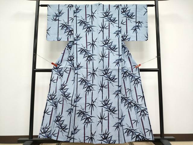 平和屋着物∴夏物 浴衣 笹竹文 リップル生地 綿 逸品 CABF2764tx