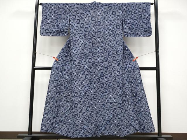 平和屋着物∴夏物 浴衣 花菱文 リップル生地 綿 逸品 CABF2766tx