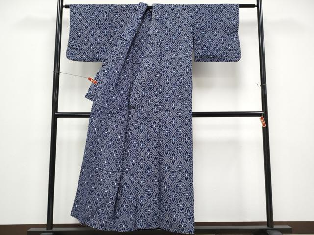平和屋着物∴夏物 浴衣 花菱文 リップル生地 綿 逸品 CABF2766tx