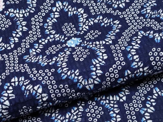 平和屋着物∴夏物 浴衣 花菱文 リップル生地 綿 逸品 CABF2766tx