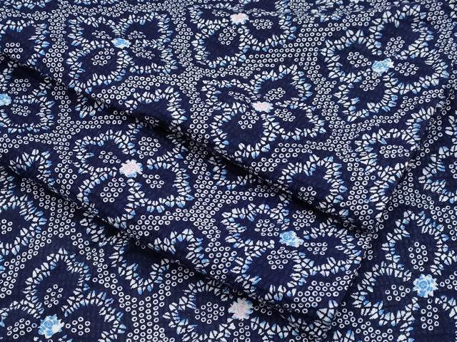 平和屋着物∴夏物 浴衣 花菱文 リップル生地 綿 逸品 CABF2766tx