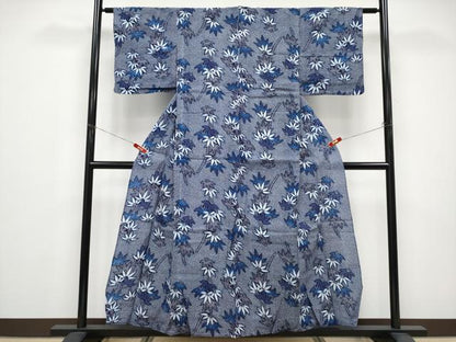 平和屋着物∴夏物 浴衣 笹竹文 リップル生地 綿 逸品 CABF2767tx