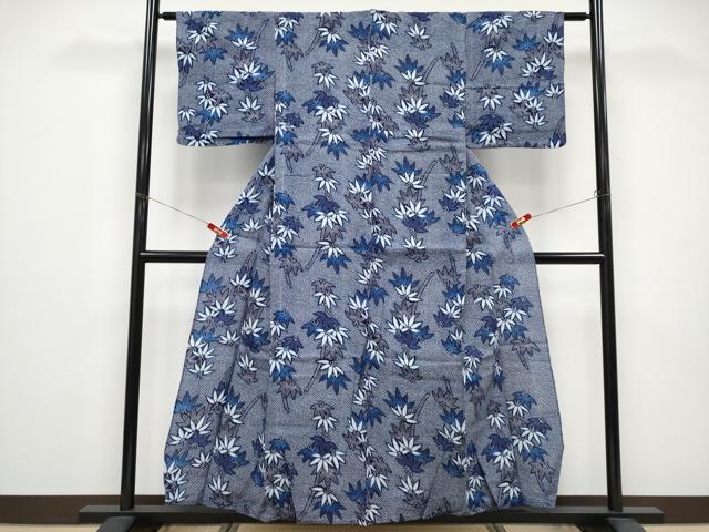平和屋着物∴夏物 浴衣 笹竹文 リップル生地 綿 逸品 CABF2767tx
