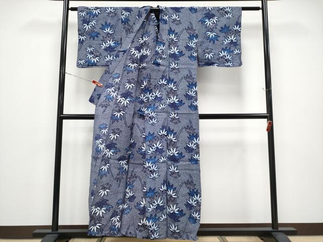 平和屋着物∴夏物 浴衣 笹竹文 リップル生地 綿 逸品 CABF2767tx