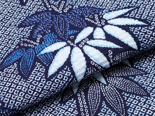 平和屋着物∴夏物 浴衣 笹竹文 リップル生地 綿 逸品 CABF2767tx