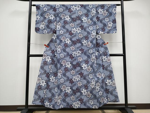 平和屋着物∴夏物 浴衣 竜田川 リップル生地 綿 逸品 CABF2768tx