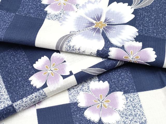 平和屋着物∴夏物 浴衣 綿紅梅 舞花文 綿 逸品 CABF2769tx