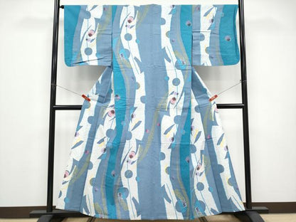 平和屋着物∴夏物 浴衣 吉祥文 綿 逸品 CABF2770tx