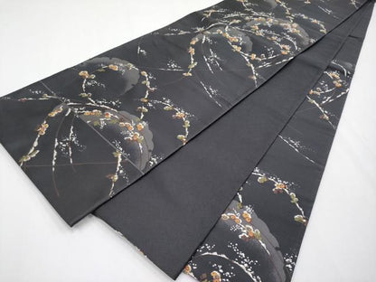 平和屋着物●六通柄袋帯　唐織　雪輪枝花文　正絹　逸品　CABF2774tx