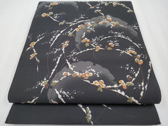 平和屋着物●六通柄袋帯　唐織　雪輪枝花文　正絹　逸品　CABF2774tx