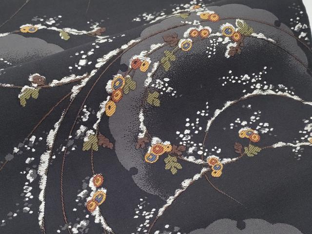 平和屋着物●六通柄袋帯　唐織　雪輪枝花文　正絹　逸品　CABF2774tx
