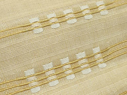 平和屋着物●ひなや工房　くむ・あむ・おる　伊豆蔵明彦　太鼓柄袋帯　横段文　金糸　正絹　逸品　CABF2778tx