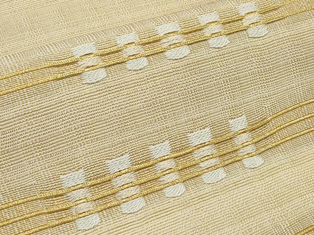 平和屋着物●ひなや工房　くむ・あむ・おる　伊豆蔵明彦　太鼓柄袋帯　横段文　金糸　正絹　逸品　CABF2778tx