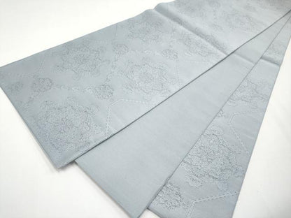 平和屋着物●爪掻き本綴れ　全通柄袋帯　正倉院花文　霞色　正絹　逸品　CABF2784tx