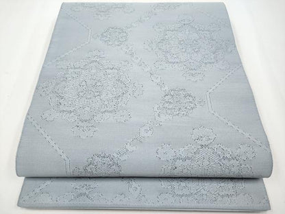 平和屋着物●爪掻き本綴れ　全通柄袋帯　正倉院花文　霞色　正絹　逸品　CABF2784tx