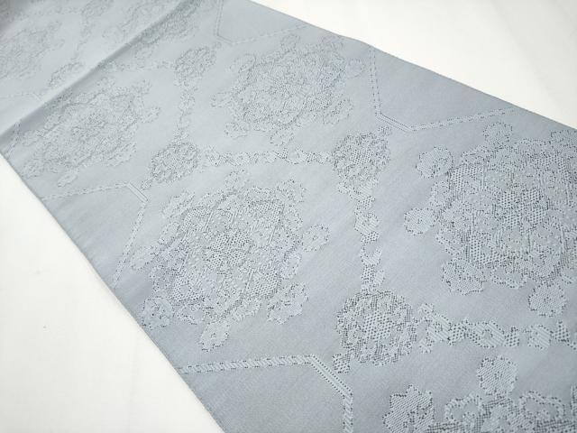 平和屋着物●爪掻き本綴れ　全通柄袋帯　正倉院花文　霞色　正絹　逸品　CABF2784tx