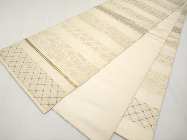 平和屋着物●全通柄　本袋帯　横段吉祥文　金糸　正絹　逸品　CABF2785tx