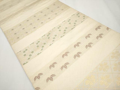 平和屋着物●全通柄　本袋帯　横段吉祥文　金糸　正絹　逸品　CABF2785tx