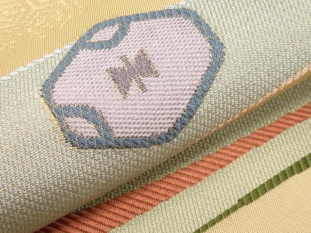 平和屋着物●九寸名古屋帯　吉祥文　正絹　逸品　CABF2788tx
