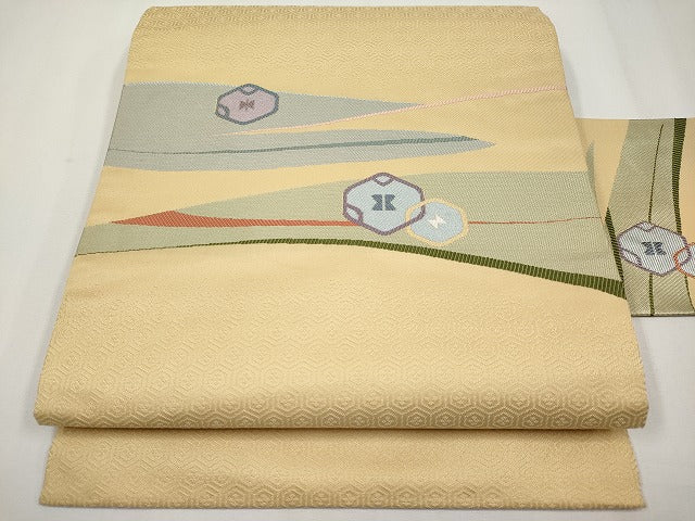 平和屋着物●九寸名古屋帯　吉祥文　正絹　逸品　CABF2788tx