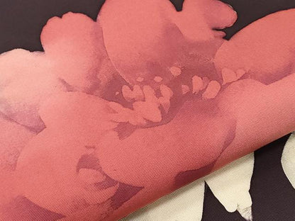 平和屋着物▼塩瀬　九寸名古屋帯　ろうけつ染　牡丹　正絹　逸品　CABF2789tx