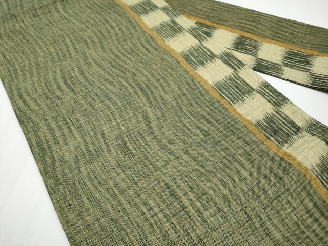 平和屋着物●九寸名古屋帯　紬地　間道　金糸　正絹　逸品　CABF2795tx