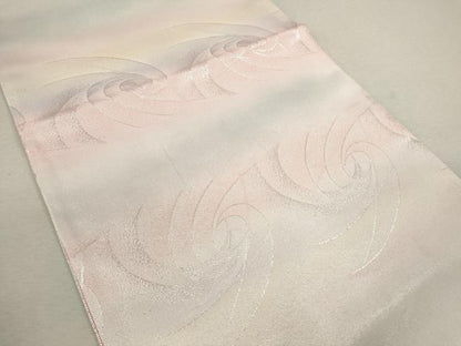 平和屋着物◎六通柄袋帯 作家物 抽象文 銀糸 正絹 逸品 CABF2822ze