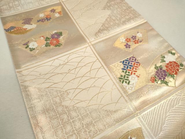平和屋着物◎西陣 じゅらく謹製 六通柄袋帯 唐織 珀趣 金糸 証紙付き 正絹 逸品 未仕立て CABF2838ze