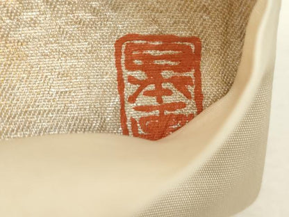 平和屋着物◎六通柄袋帯　作家物　日本画　枝花文　ワンポイント　金銀彩　正絹　逸品　CABF285ze