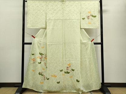 平和屋着物■訪問着 刺繍 花籠文 金糸 正絹 逸品 未使用 CABF2881ze