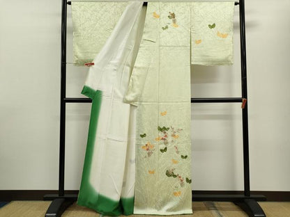 平和屋着物■訪問着 刺繍 花籠文 金糸 正絹 逸品 未使用 CABF2881ze