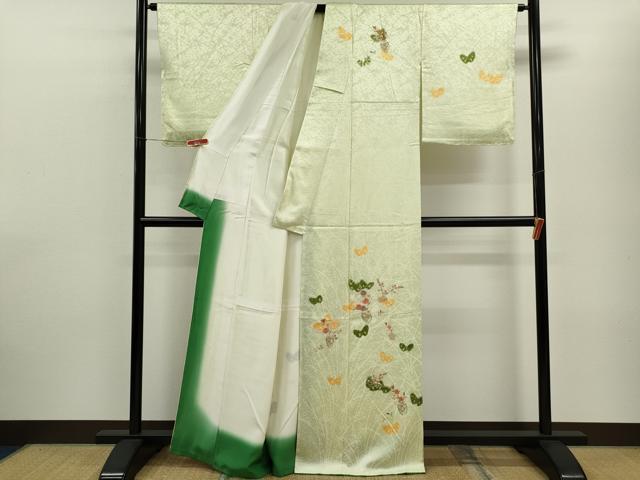平和屋着物■訪問着 刺繍 花籠文 金糸 正絹 逸品 未使用 CABF2881ze
