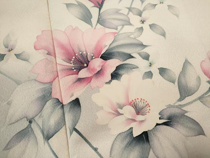 平和屋着物■訪問着 手描き 枝花文 暈し染め 正絹 逸品 CABF2882ze