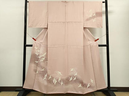 平和屋着物■訪問着 刺繍 立波飛鶴文 暈し染め 正絹 逸品 CABF2884ze